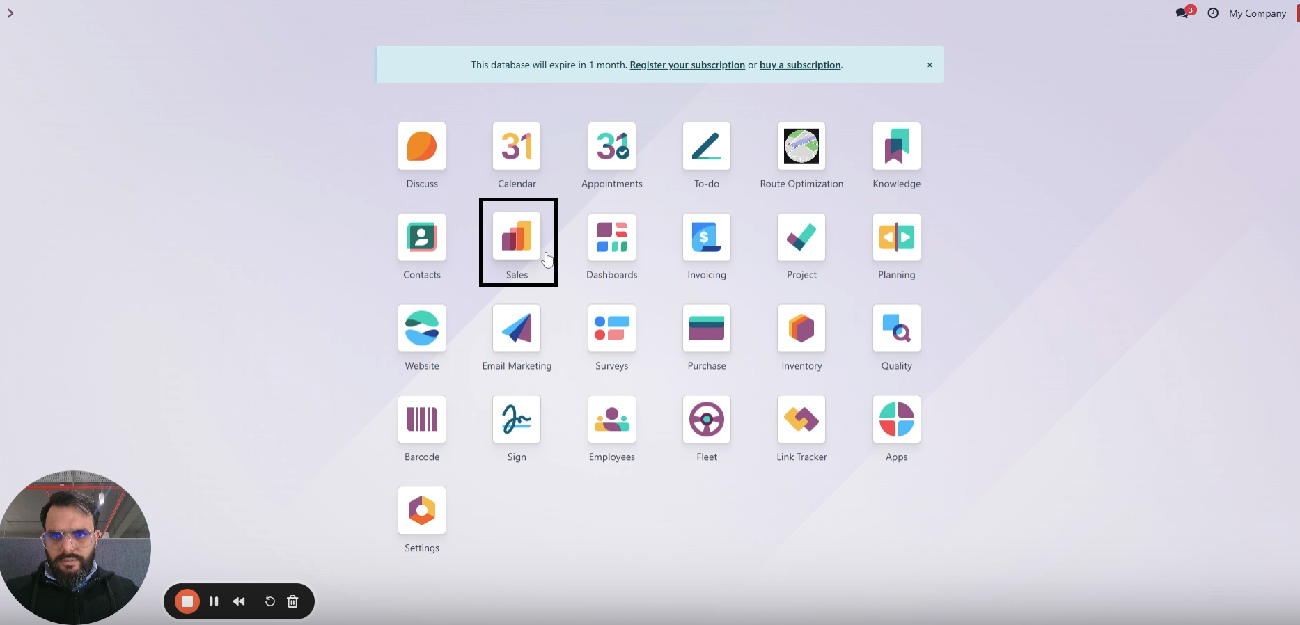 ravi garg, mss, odoo, dashboard, sales module