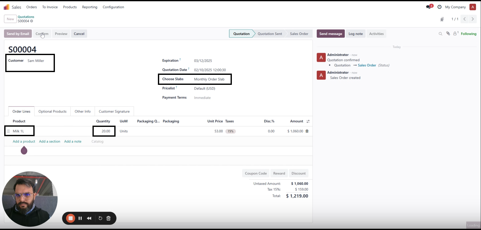 ravi garg, mss, odoo, new quotations