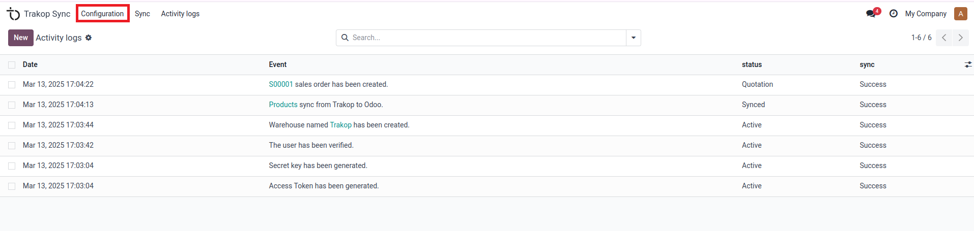 mss, ravi garg, odoo erp, Trakop sync , sales module, sycn configration