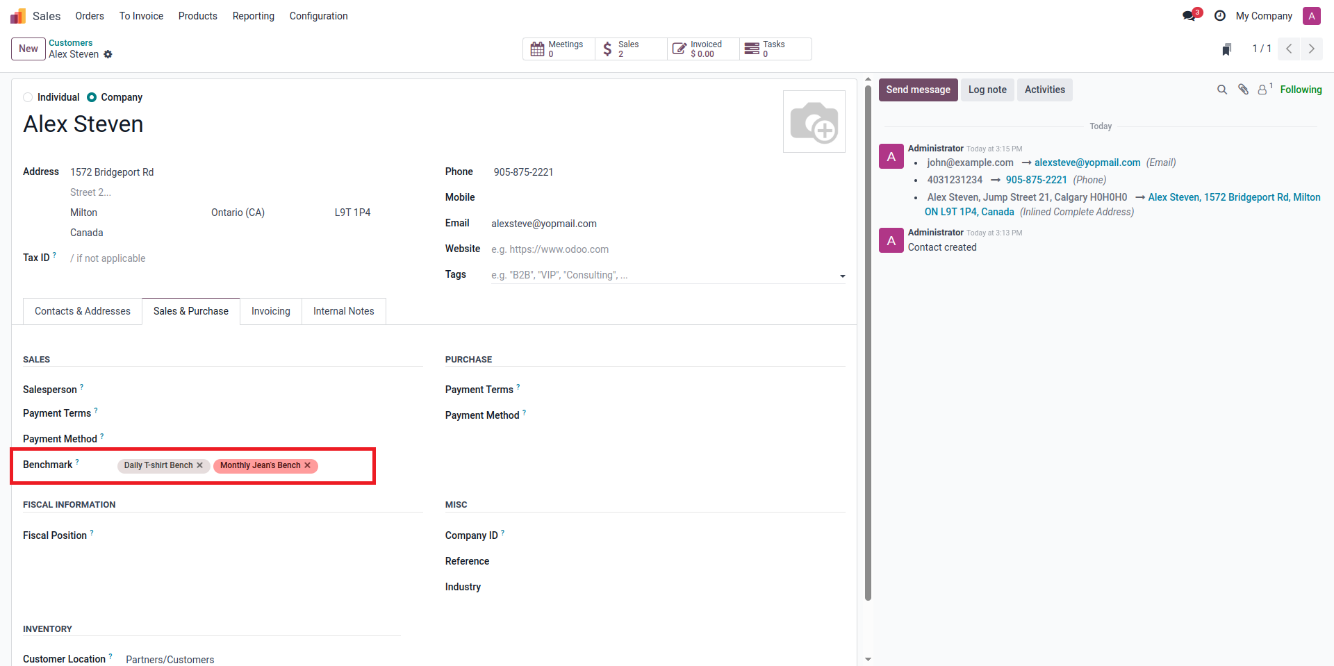 mss, ravi garg, odoo erp, B2B Sales Benchmark Tracking, benchmark assignment